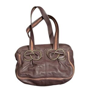 See By Chloe Brown Leather Shoulder Bag with Tan Accents
